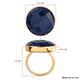 Lapis Lazuli Solitaire Ring in Vermeil Yellow Gold Overlay Sterling Silver 19.77 Ct.