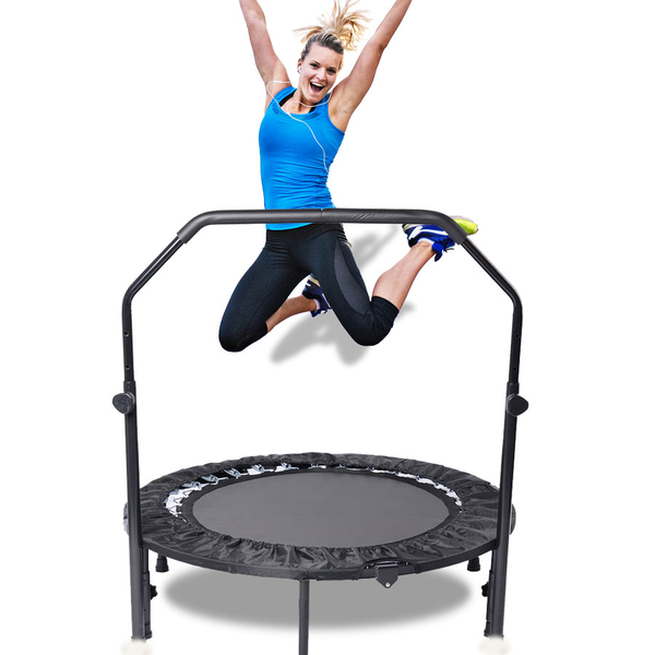 Foldable Trampoline (With Adjustable Handle Size) Maximum Weight Capacity 150kg- Black