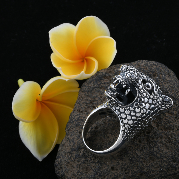 Royal Bali Collection Sterling Silver Panther Head Ring, Silver wt 34.20 Gms.