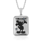 Disney Mickey Mouse Austrian Crystal Silhouette Pendant Necklace (Size 18 with 2 inch Extender)) in 