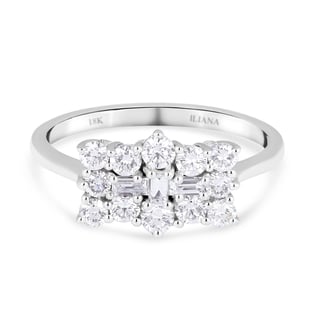 ILIANA 18K White Gold IGI Certified Diamond (SI/G-H) Ring 1.00 Ct.