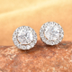 ELANZA Simulated Diamond Detachable Earrings (With Push Back) in Rhodium Overlay Sterling Silver