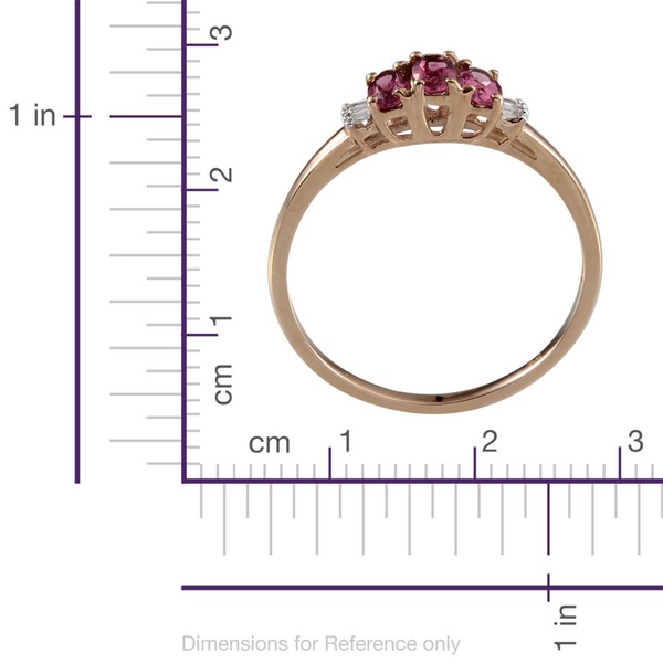 9K Y Gold Pink Tourmaline (Ovl), Diamond Ring 0.800 Ct.
