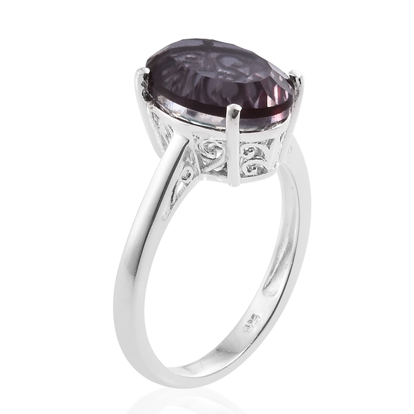Colour Change Alexandrite Quartz (Ovl) Solitaire Ring in Sterling Silver 6.500 Ct.