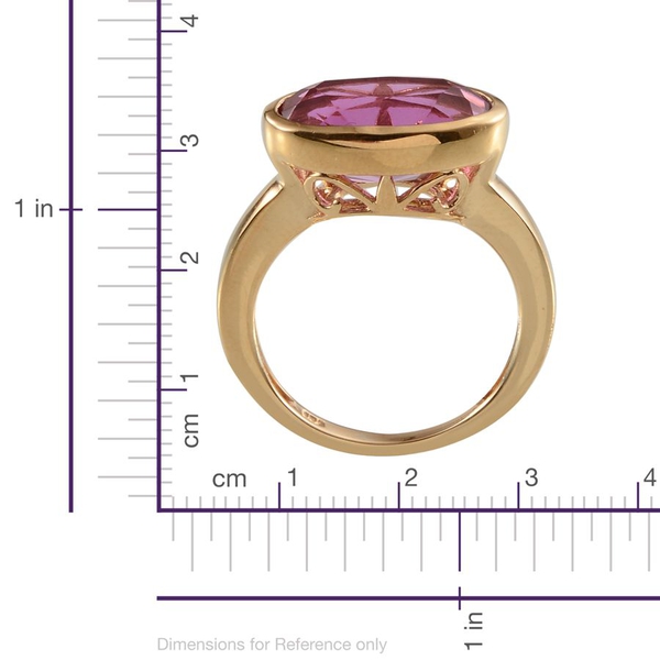 Kunzite Colour Quartz (Ovl) olitaire Ring in 14K Gold Overlay Sterling Silver 8.000 Ct.