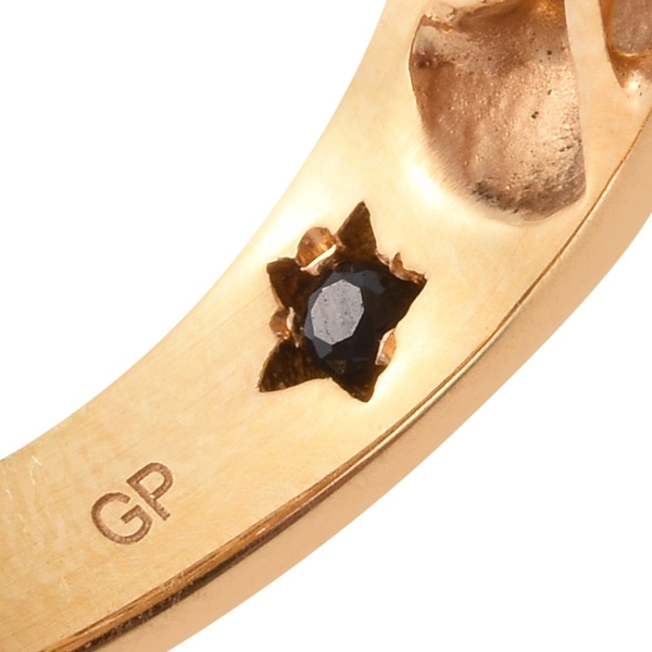 GP Rose De France Amethyst (Ovl 10.50 Ct), Rhodolite Garnet and Kanchanaburi Blue Sapphire Filigree Enameled Ring in 14K Gold Overlay Sterling Silver 11.750 Ct.