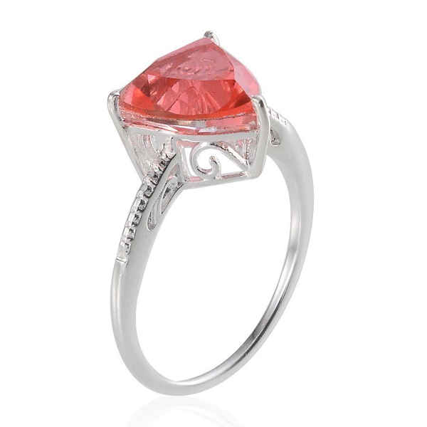 Padparadscha Quartz (Trl) Solitaire Ring in Sterling Silver 4.500 Ct.