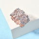 Diamond Floral Vine Band Ring in Rose Gold Overlay Sterling Silver,0.005 Ct.