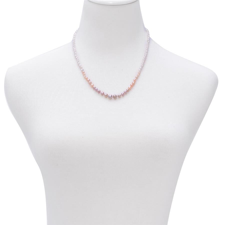 ILIANA 18K Y Gold AAA Fresh Water Multi Colour Pearl Necklace (Size 20)