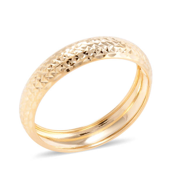 Royal Bali Collection Diamond Cut Texture Band Ring in 9K Yellow Gold ...