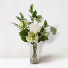 Bayswood White Rose and Green Hydrangea Flower Arrangement in Vase (Size 50 Cm) - White