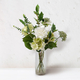 Bayswood White Rose and Green Hydrangea Flower Arrangement in Vase (Size 20 Cm)