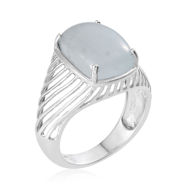 Espirito Santo Aquamarine (Cush) Ring in Platinum Overlay Sterling Silver 7.000 Ct.