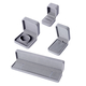 Set of 4 - Portable Velvet Jewellery Box (Incl. Ring Box - 5x5x4Cm, Pendant Box - 10x7x4Cm, Bracelet Box - 9x9x4Cm & Chain Box - 22x6x3Cm) - Grey