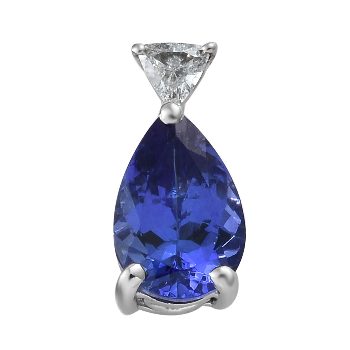 RHAPSODY 950 Platinum AAAA Tanzanite (Pear 1.700 Ct) Diamond (VS-E-F) Pendant 1.800 Ct.