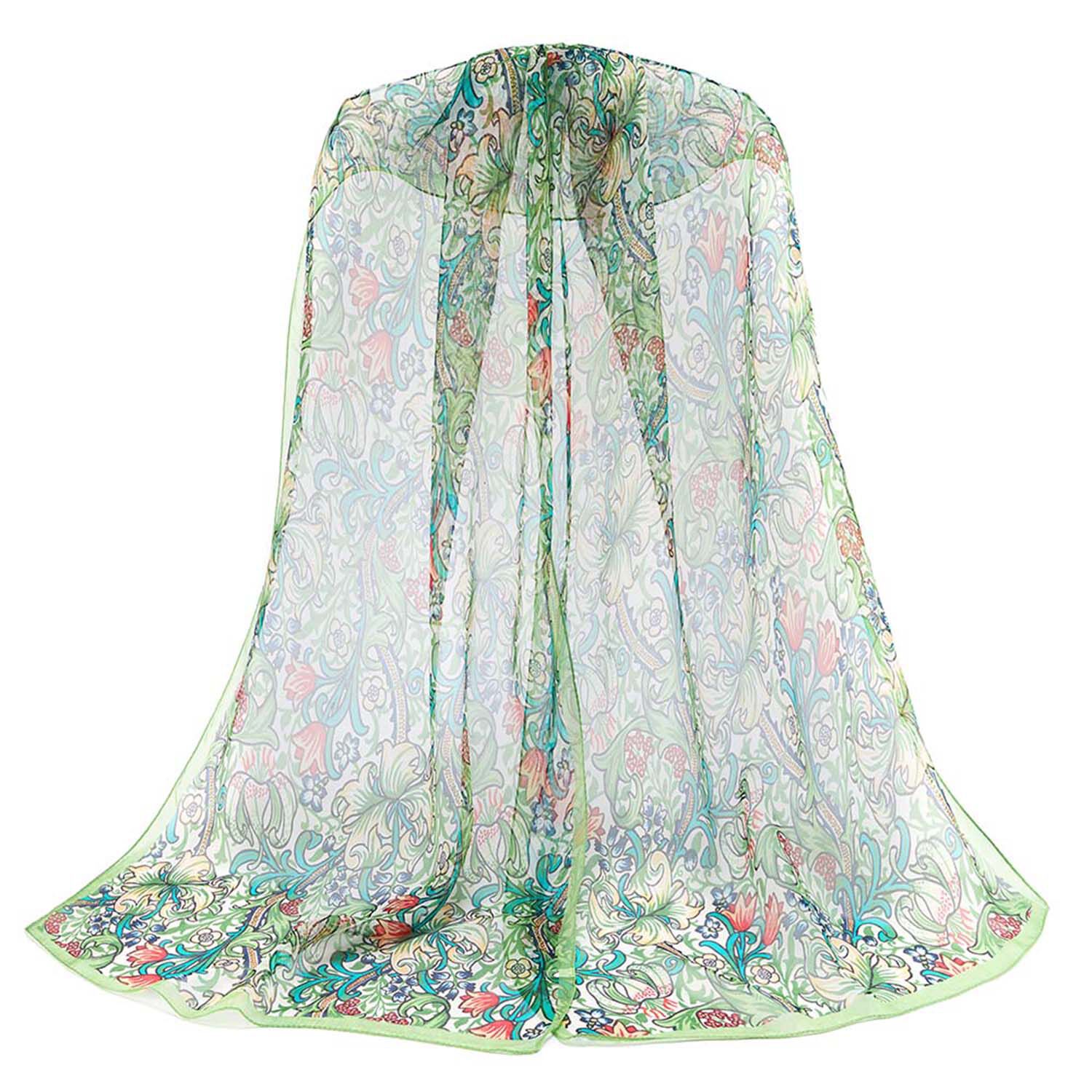 Signare Tapestry 100% Silk William Morris Golden Lily Scarves (Size -51X175 Cm)