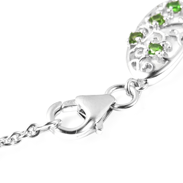 LucyQ Victorian Era Collection - AA Chrome Diopside Bracelet (Size 8) in Rhodium Overlay Sterling Silver