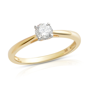 0.50 Ct Diamond Solitaire Ring in 9K Gold SGL Certified I3 GH