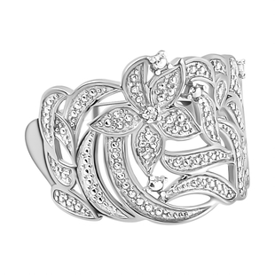 Diamond Floral Ring in Sterling Silver