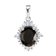 Elite Shungite and Natural Cambodian Zircon Pendant in Platinum Overlay Sterling Silver 1.94 Ct.