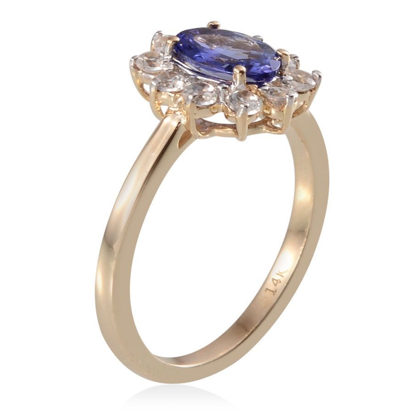 Close Out Deal 14K Y Gold AA Tanzanite (Ovl 0.75 Ct), Natural Cambodian Zircon Ring 1.150 Ct.