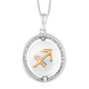 Natural Cambodian Zircon Zodiac-PiscSagittarius es Pendant with Chain (Size 20) in Yellow Gold and Platinum Overlay Sterling Silver, Silver wt. 6.60 Gms