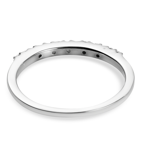Diamond Half Eternity Ring in Platinum Overlay Sterling Silver 0.05 Ct.