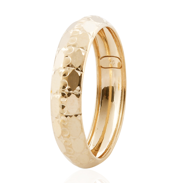 Royal Bali Collection 9K Yellow Gold Diamond Cut Band Ring