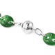 Green Jade Necklace (Size 18) in Rhodium Overlay Sterling Silver 159.00 Ct.