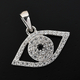 Boi Ploi Black Spinel and Natural Cambodian Zircon Pendant in Platinum Overlay Sterling Silver