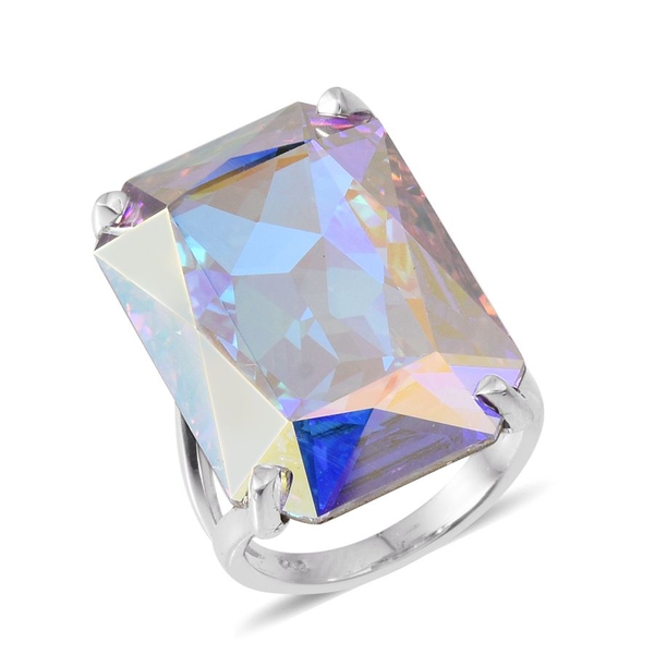 - AB Crystal (Oct) Ring in ION Plated Platinum Bond