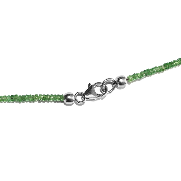 Tsavorite Garnet (Rnd) Necklace (Size 20) with Lobster Lock in Platinum Overlay Sterling Silver 32.630 Ct.