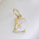 9K Yellow Gold Diamond Initial E Pendant