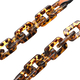 2 in 1 - 100% Genuine Leather Mask Strap with Leopard Print Glasses Chain - Tan