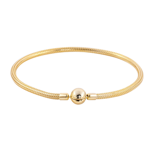 9K Yellow Gold Foxtail Bracelet (Size - 7.5) With Round Button Clasp, Gold Wt. 3.59 Gms.