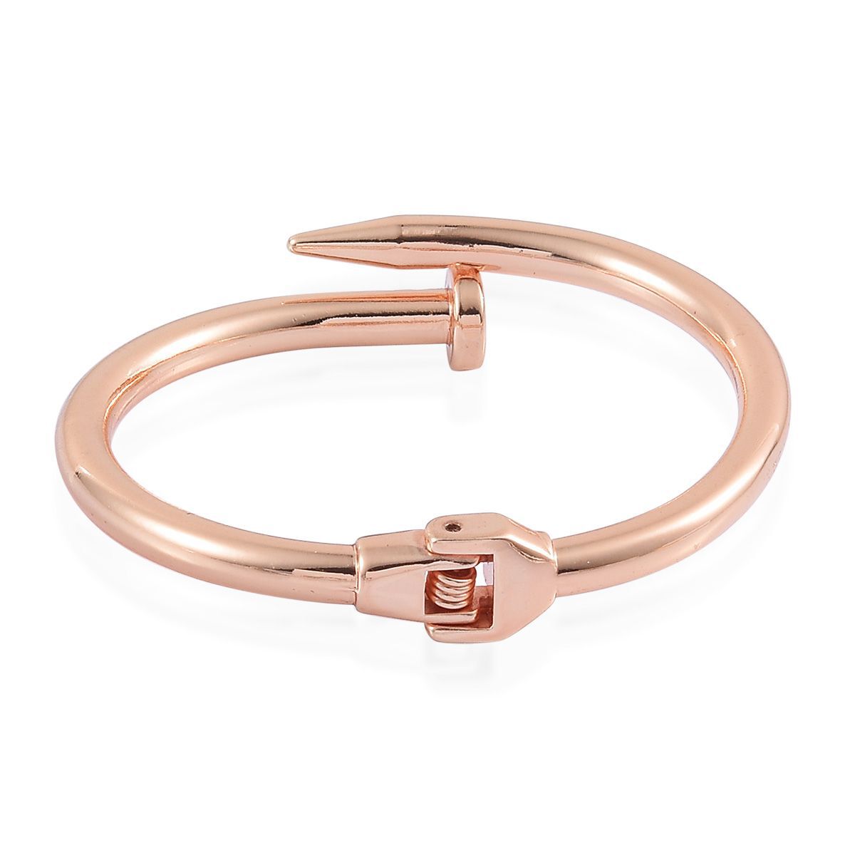 Designer Inspired Nail Bangle (Size 7) in Rose Gold Tone