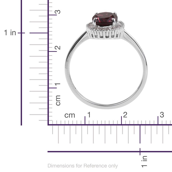 9K W Gold Rare Mozambique Grape Colour Garnet (Ovl 2.50 Ct), Diamond Ring 2.750 Ct.