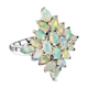 3 Carat Ethiopian Welo Opal Cluster Ring in Platinum Plated Sterling Silver