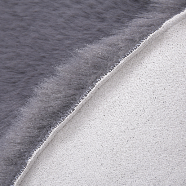 Supersoft High Pile Faux Fur Rug (Size 90x60 cm) - Grey
