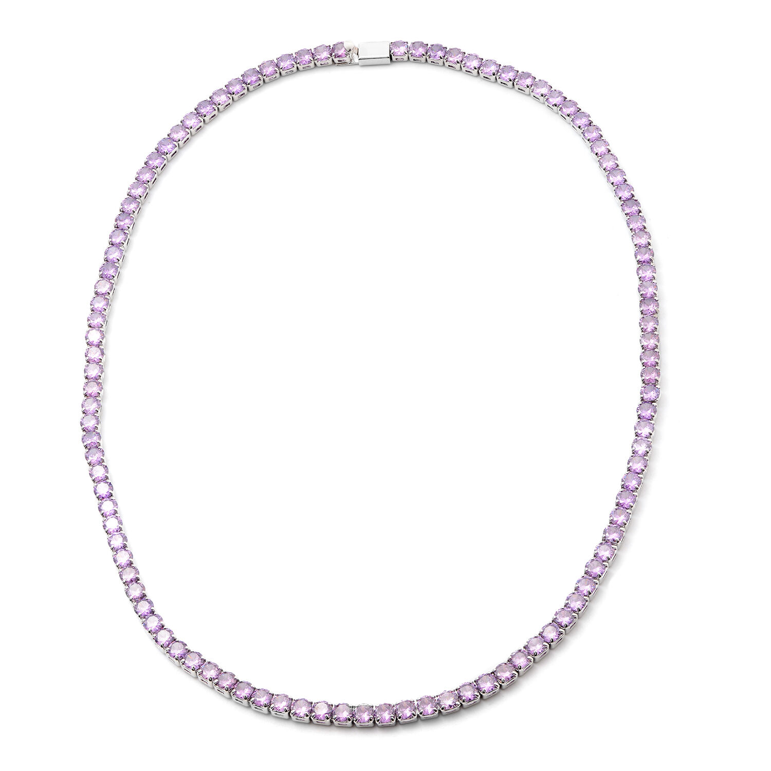 Simulated Amethyst Tennis Necklace 