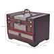 3 Layer Floral Pattern Wooden Jewellery Box with Inside Mirror, Top Removable Tray, Lock and Handle (Size 22x16x16Cm) - Silver