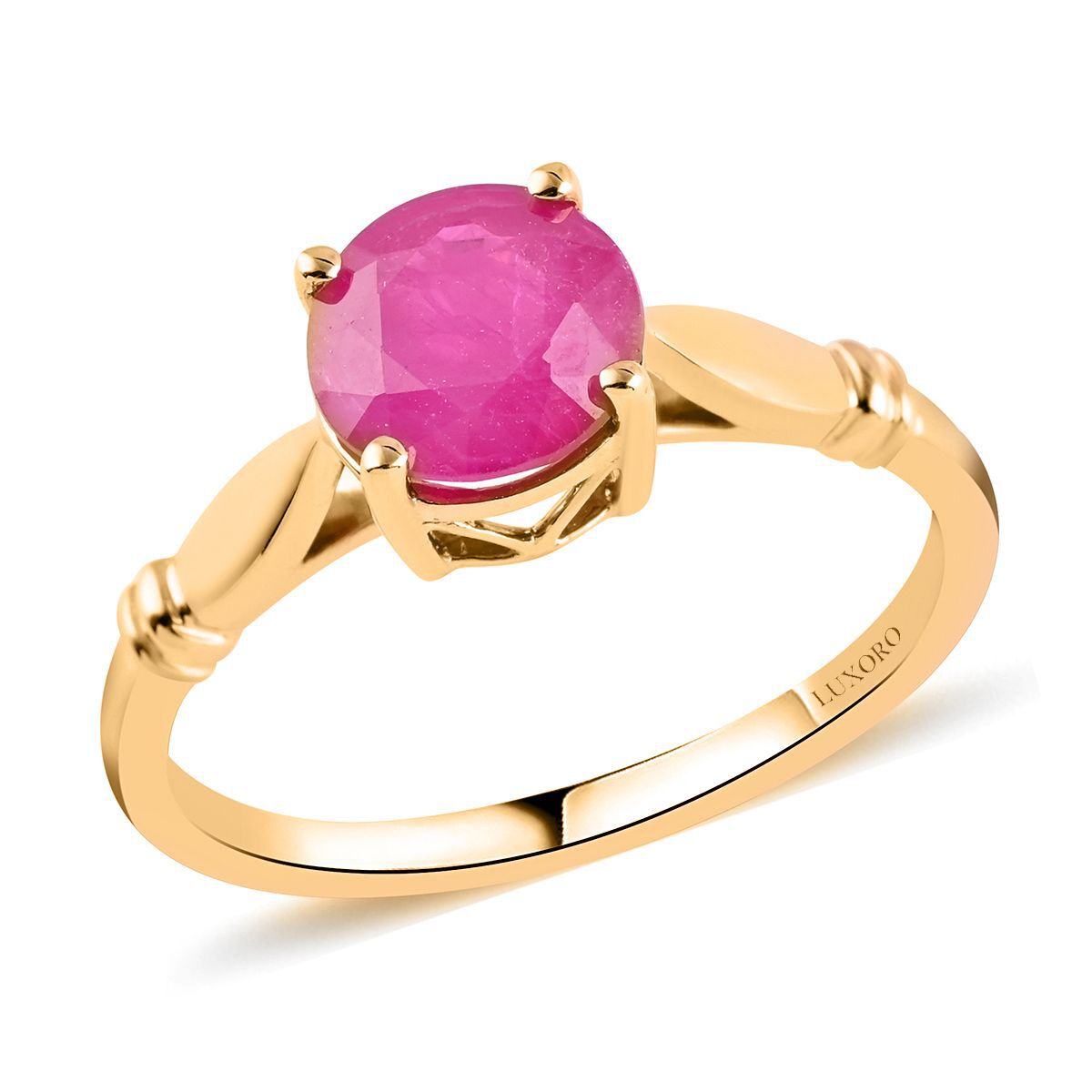 14K Yellow Gold Natural AAAA Cabo Delgado Ruby Ring 1.50 Ct.