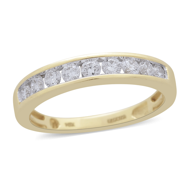 ILIANA 18K Y Gold SGL Certified Diamond (Rnd) (SI/G-H) Half Eternity Band Ring 0.500 Ct.