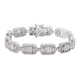 Lustro Stella Platinum Overlay Sterling Silver Bracelet (Size 8) Made with Finest CZ 18.00 Ct, Silve