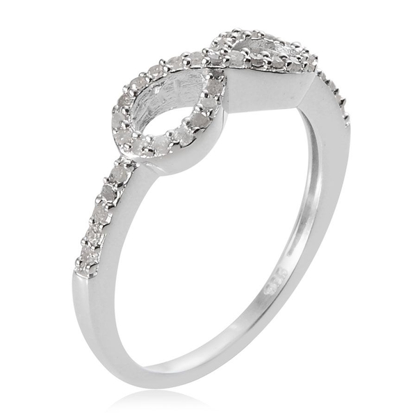 Diamond (Rnd) Infinity Ring in Platinum Overlay Sterling Silver 0.250 Ct.