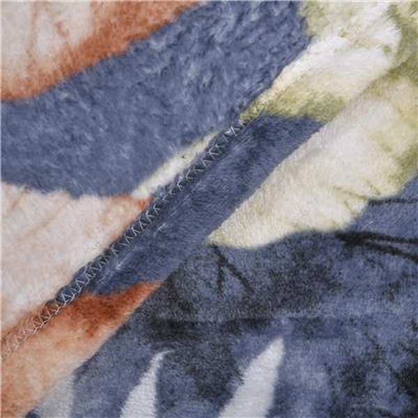 New Arrival for Winter 2022- Luxurious Super Soft Leaves Pattern Fleece Blanket (210x150 Cm) - Grey & Multi