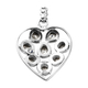 GP Amore Collection - Polki Diamond and Kanchanaburi Blue Sapphire Heart Pendant in Platinum Overlay Sterling Silver 0.51 Ct.