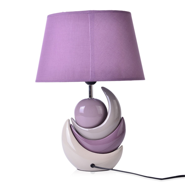 Shades of Purple Ceramic Stone Table Lamp (Size 40x30x16 Cm)