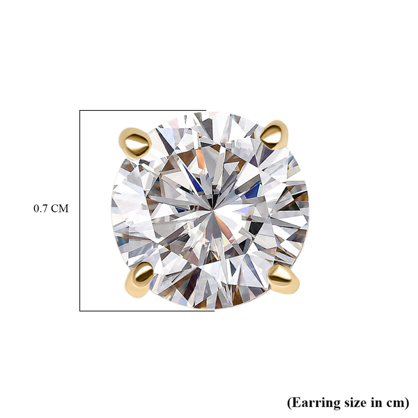 One Time Deal-9K Yellow Gold Moissanite Stud Earrings ( With Push Back) 2.00 Ct.