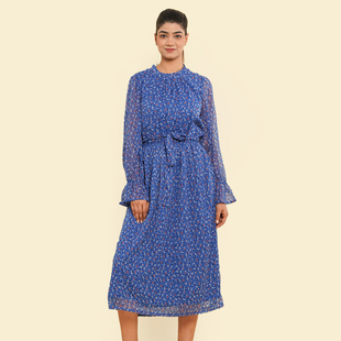 TAMSY Printed Dress (Size M, 12-14) - Blue